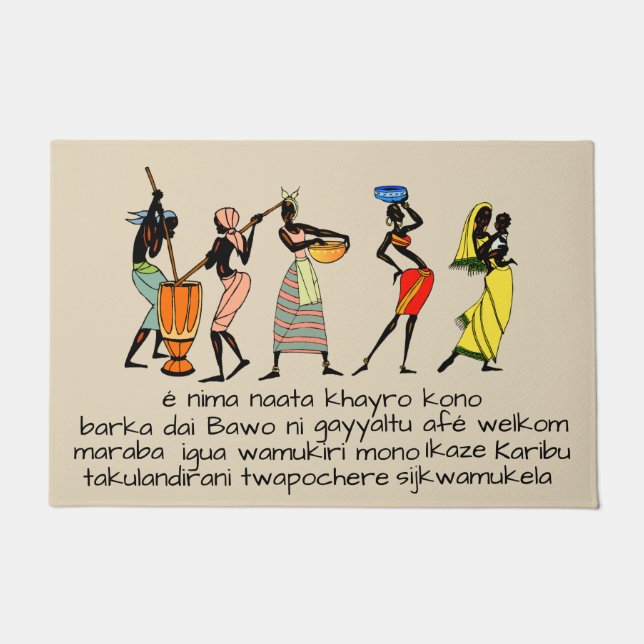 Paillasson Accueil dans 12 langues africaines (Devant)
