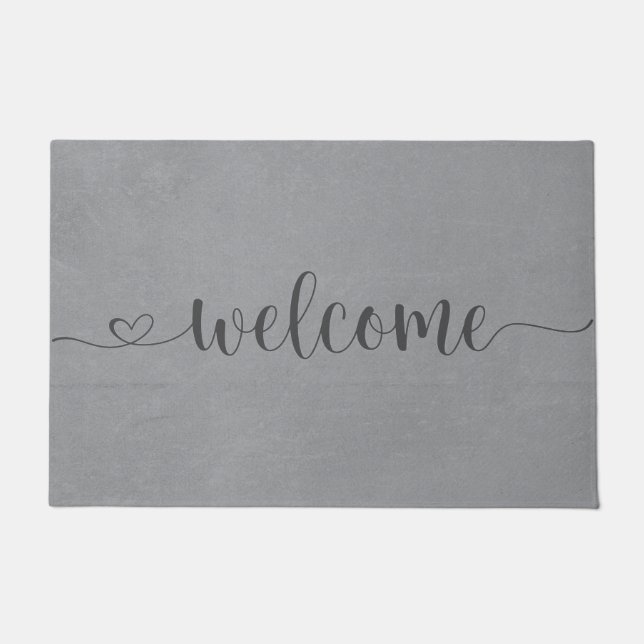 Paillasson Accueil de la calligraphie grise moderne (Devant)