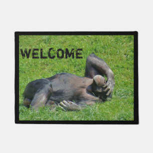 Paillasson Accueil de la photo Funny Chimpanzé