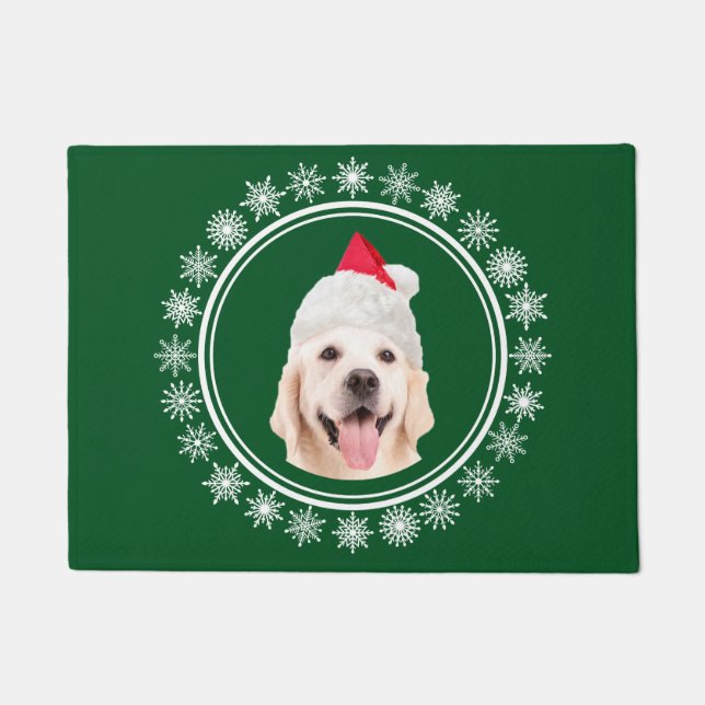 Paillasson Accueil de Noël de Père Noël de chien de labrador (Devant)