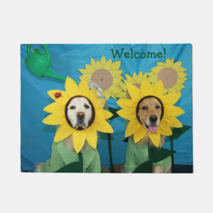 Paillasson Accueil de tournesol de golden retriever
