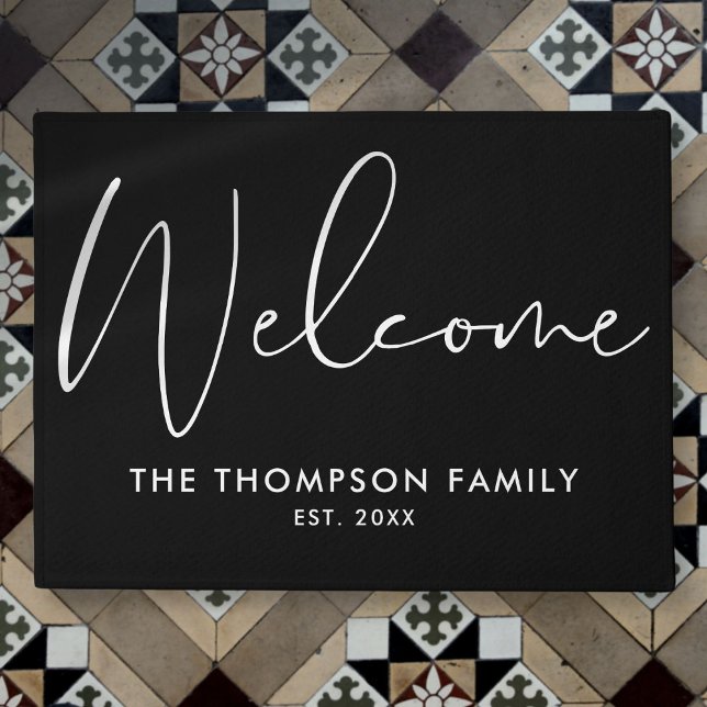 Paillasson Accueil du nom de famille personnalisé (Custom Family Name Welcome Doormat)