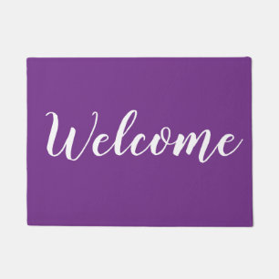 Paillasson Accueil Extérieur Moderne Violet Et Blanc