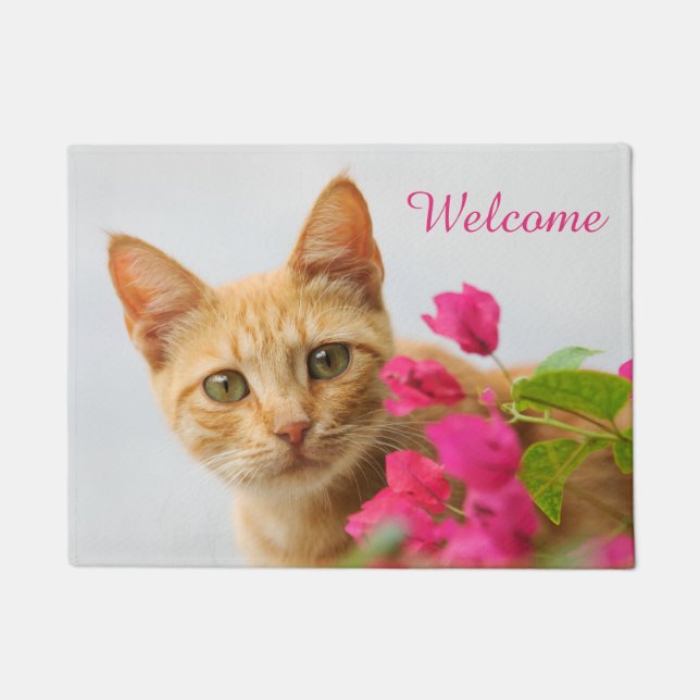 Paillasson Accueil personnalisé par photo mignonne de chaton (Devant)