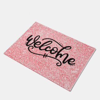 Paillasson Accueil rose Rose personnalisé