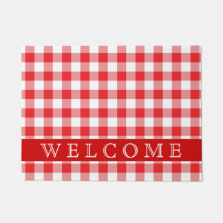 Paillasson Accueil Russe Rouge Et Blanc Plaid