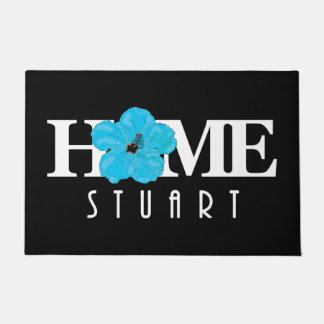 Paillasson ACCUEIL Stuart Florida Blue Hibiscus