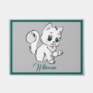 Paillasson Adorable Cartoon Kitten Chat Personnaliser l'accue