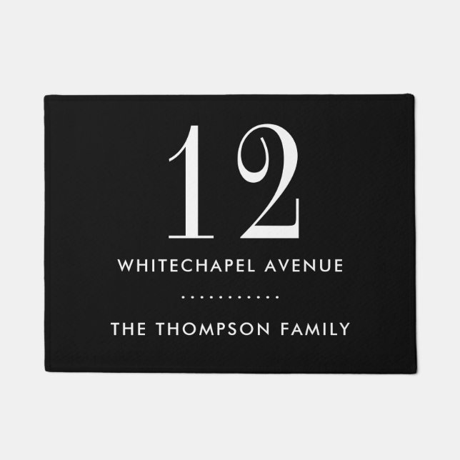 Paillasson Adresse du numéro de maison Nom de famille (Devant)