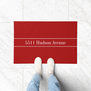Paillasson Adresse minimale de rue Rouge et Blanc