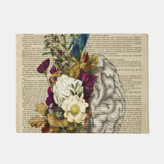 Paillasson affiche d'anatomie du cerveau floral médical (Devant)