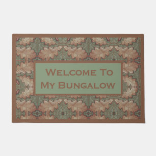 Paillasson Affiche de bienvenue avec Feuilles de chêne