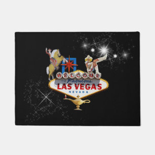 Paillasson Affiche de bienvenue Las Vegas Sur Arrière - plan 