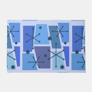 Paillasson Age atomique Pop Art bleu