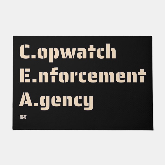 Paillasson "AGENCE D'APPLICATION DE LA LOI COPWATCH" drôle de (Devant)