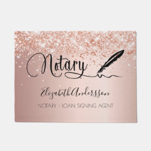 Paillasson Agent de signature de prêt notaire rose or blush