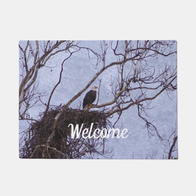 Paillasson Aigle Et Nid Peinture De Bienvenue Porte (Devant)