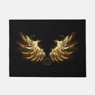 Paillasson Ailes d'Ange d'or sur arrière - plan noir