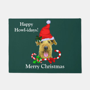 Paillasson Airedale Terrier Mat de la porte de Noël