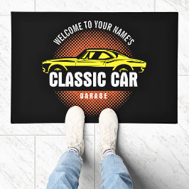 Paillasson Ajouter un nom Texte Jaune classique Voiture avant