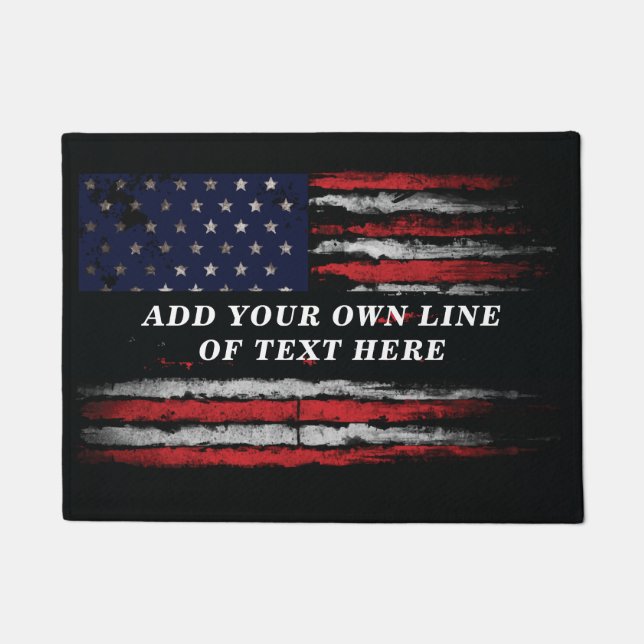 Paillasson Ajouter votre propre texte sur grunge American fla (Devant)