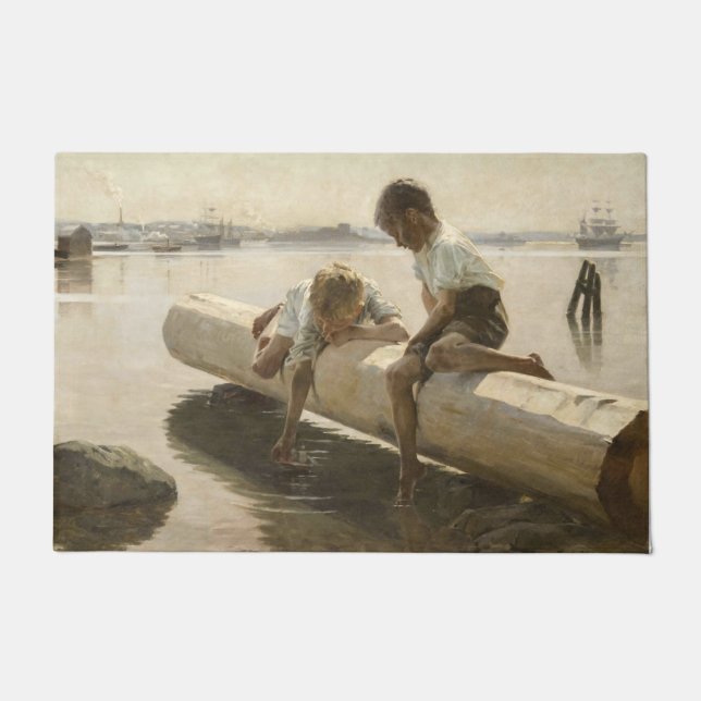 Paillasson Albert Edelfeel - Deux garçons sur un carnet (Devant)