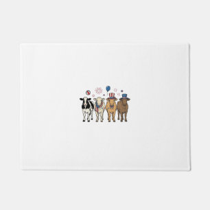 Paillasson Alignement de vaches patriotiques dessin de t-shir
