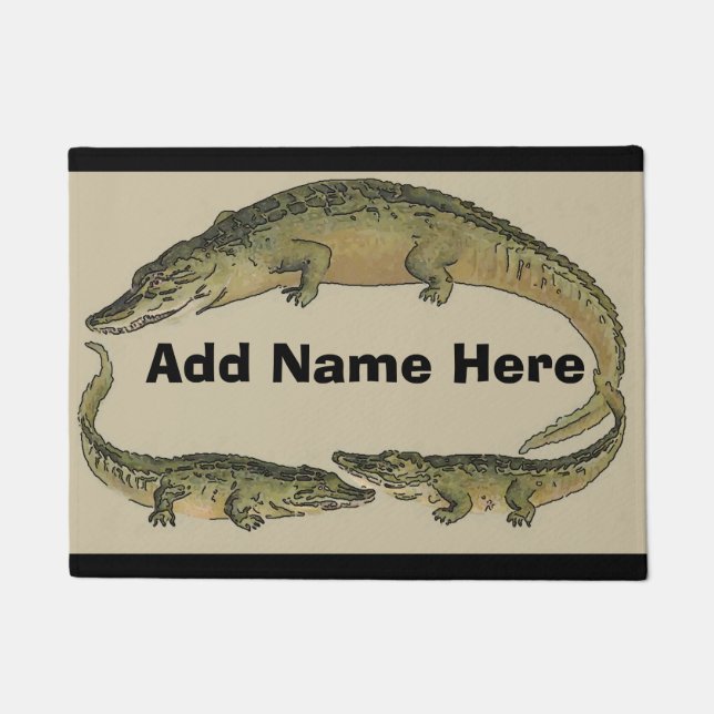 Paillasson Alligators ajouter un nom ou une adresse (Devant)