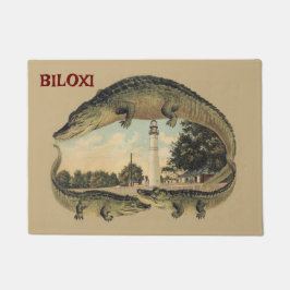 Paillasson Alligators et phare, Bienvenue, mat de porte
