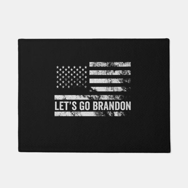 Paillasson Allons voir Brandon Funny Patriotic American Flag (Devant)