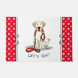 Paillasson Allons-y ! Yellow Labrador Retriever - mignon chie