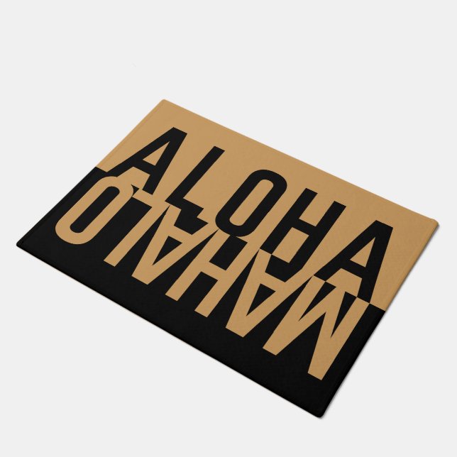 Paillasson Aloha et Mahalo (noir) (Incliné)