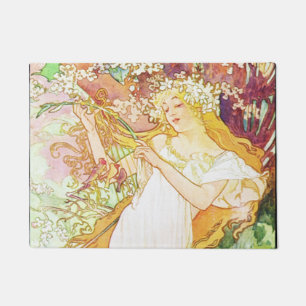 Paillasson Alpha Mucha Spring Floral Vintage Art nouveau
