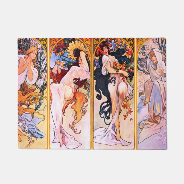 Paillasson Alphonse Mucha - Quatre Saisons (Devant)