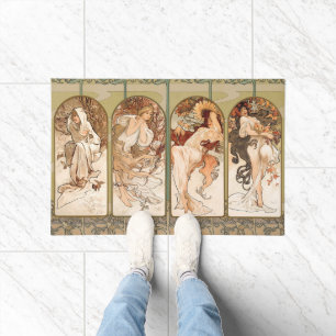 Paillasson Alphonse Mucha Quatre Saisons Panneau Art nouveau
