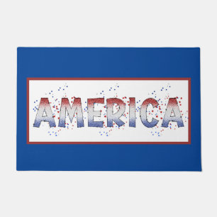 Paillasson Amérique Patriotique Shimmer Word Art