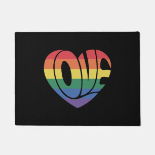 Paillasson Amour Coeur rétro Super LGBT Rainbow Pride Gear