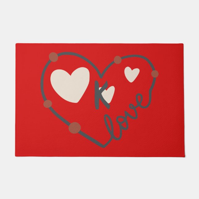 Paillasson Amour du coeur monographique (Devant)