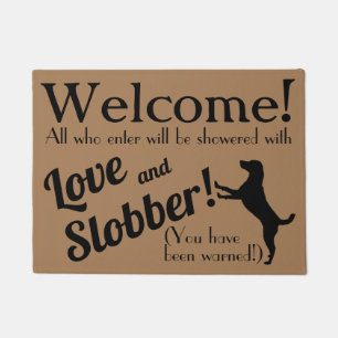 Paillasson Amour et Slobber Drôle Amoureux Chien Amant Wecome