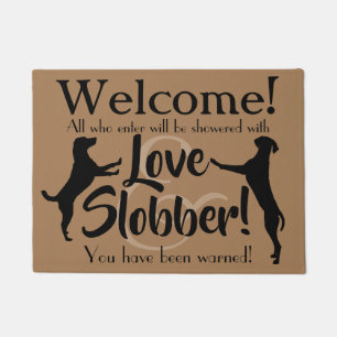 Paillasson Amour et Slobber Drôle Amoureux Chien Amant Wecome