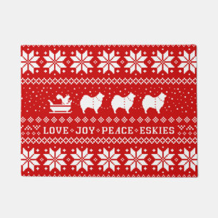 Paillasson Amour Joie Paix Eskies Chiens Noël Fêtes