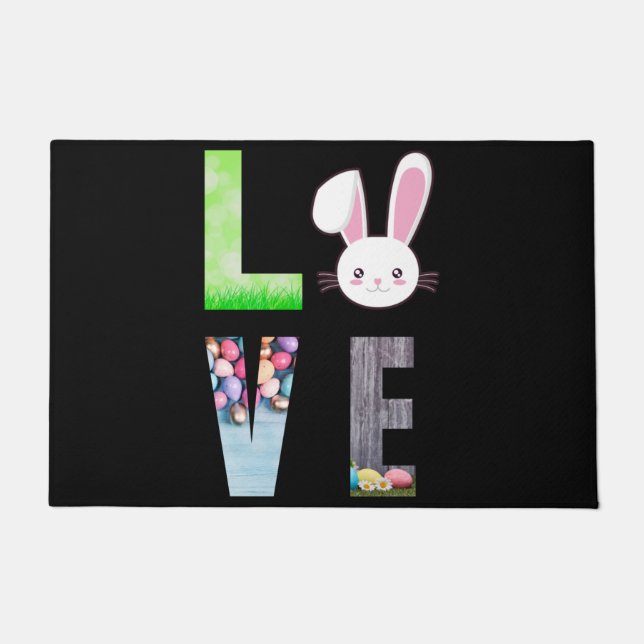 Paillasson Amour Pâques - Lapin de Pâques - Oeuf de Pâques (Devant)