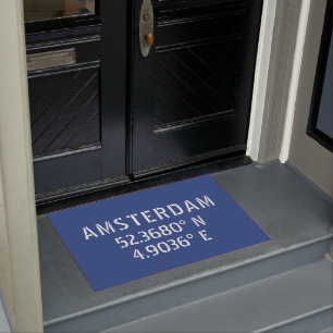Paillasson Amsterdam Latitude Longitude Bleu