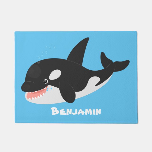 Paillasson Amusante baleine orque mignonne dessin animé (Devant)