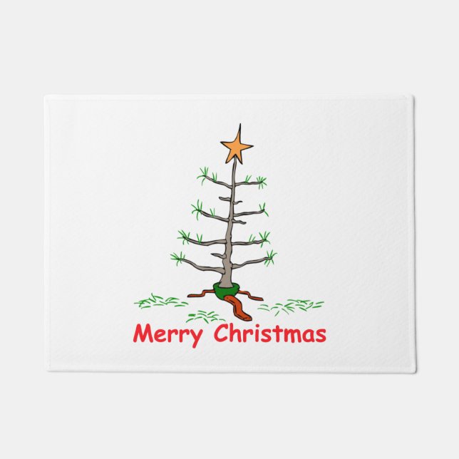 Paillasson Amusante Fête Joke Sad Tree Joyeux Noël (Devant)