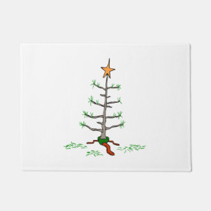 Paillasson Amusante Fête Joke Triste Regarder Arbre de Noël
