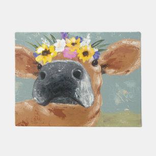 Paillasson Amusement de ferme - vache avec la couronne de