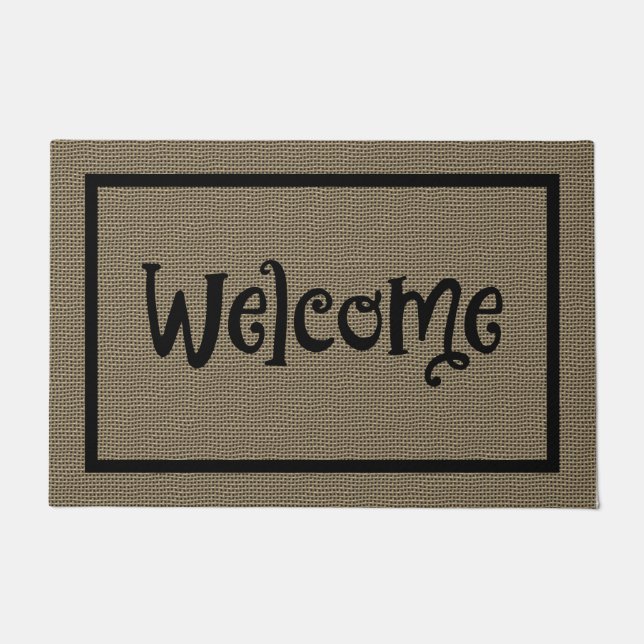 Paillasson Amusement saisonnier Faux de chute Burlap Welcome  (Devant)