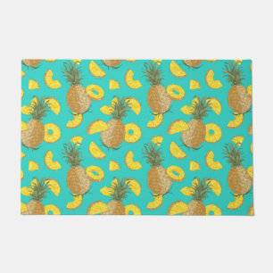 Paillasson Ananas En Couleur Turquoise
