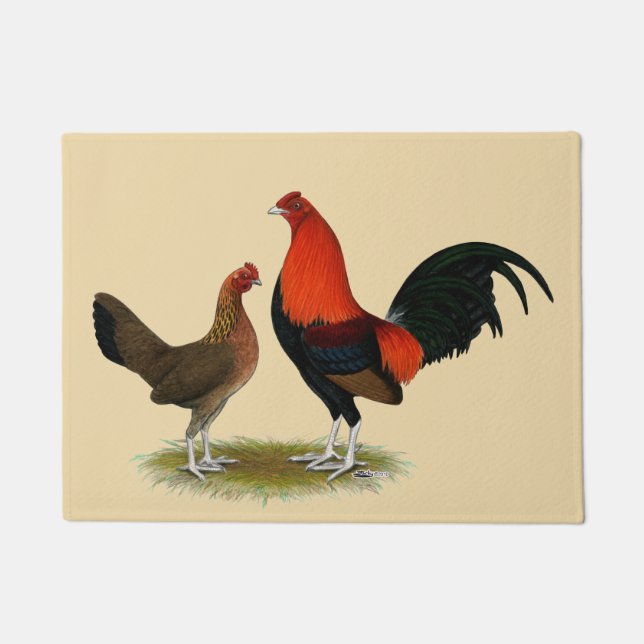 Paillasson Ancien jeu anglais Bantams : BB Red Pair (Devant)